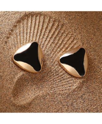 Women's The Enamel-Triad Stud Earrings - Antique Gold