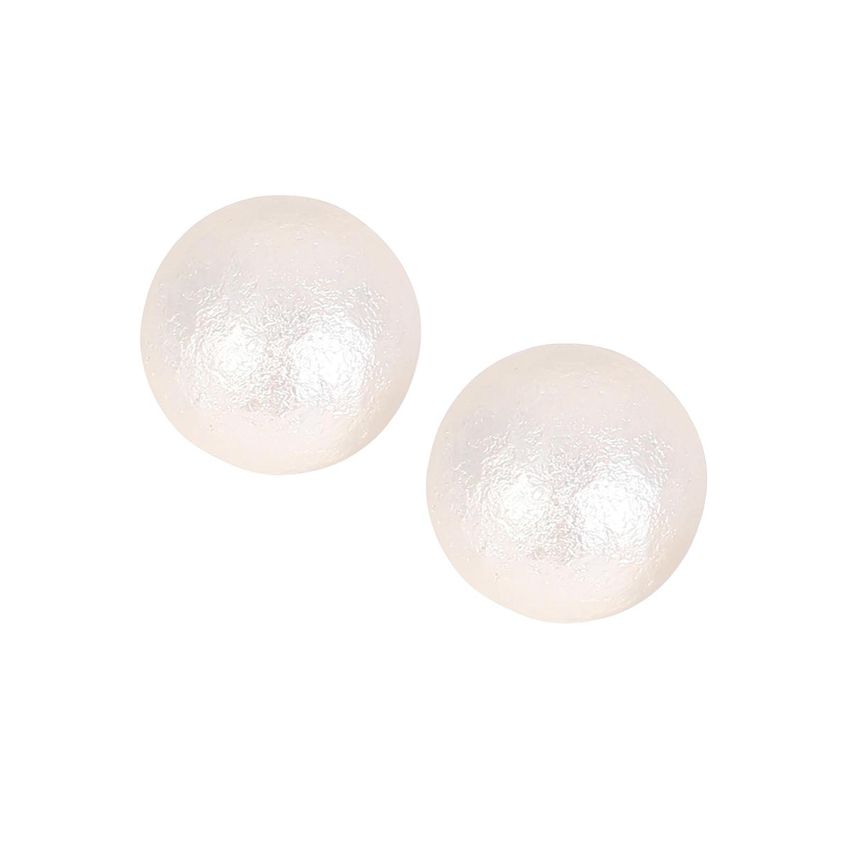 Women's The Celestrial-Orb Stud Earrings - Ivory White & Metallic Silver