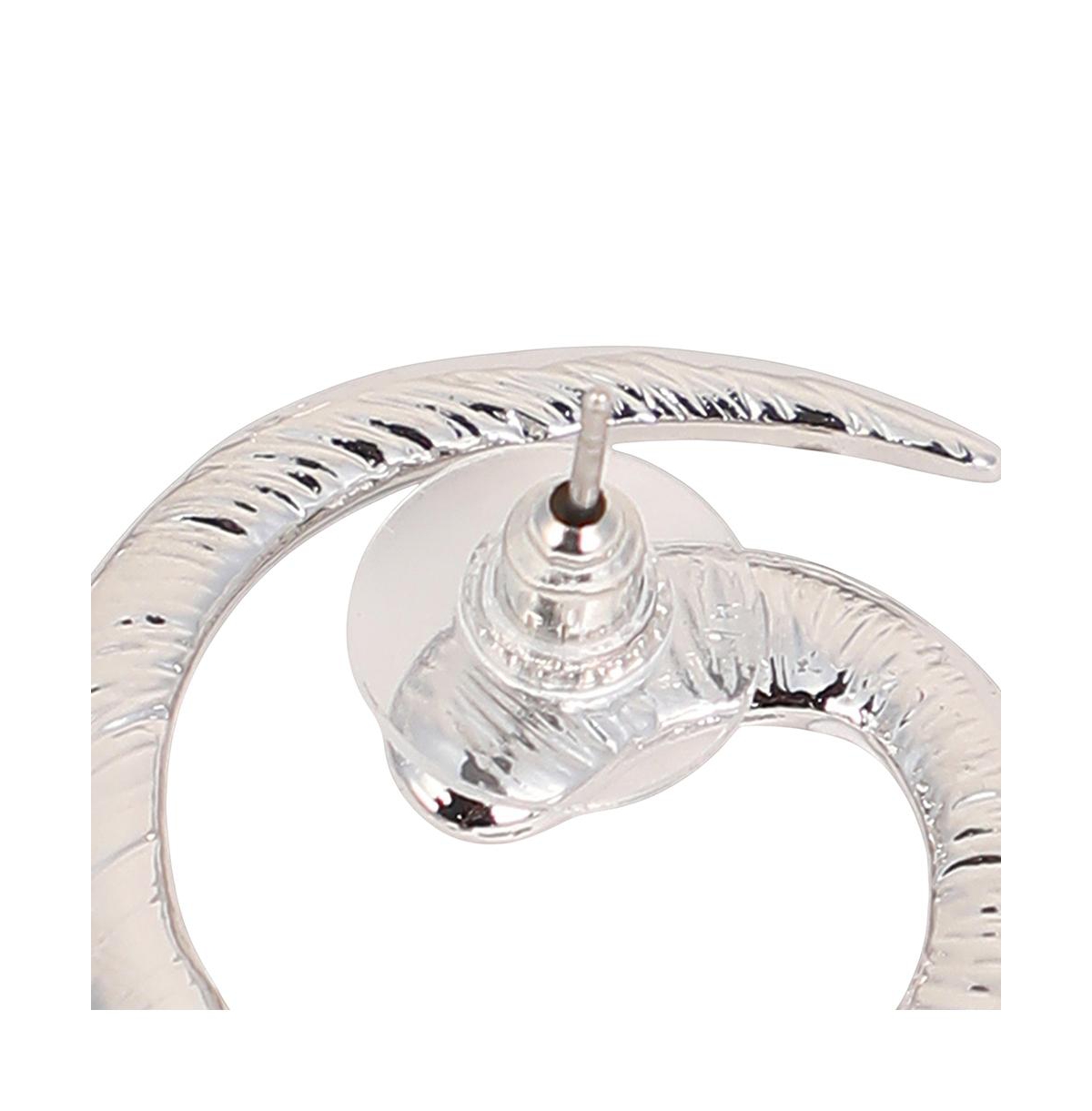 Women's The Enamel-Spirale Stud Earrings - Metallic Silver