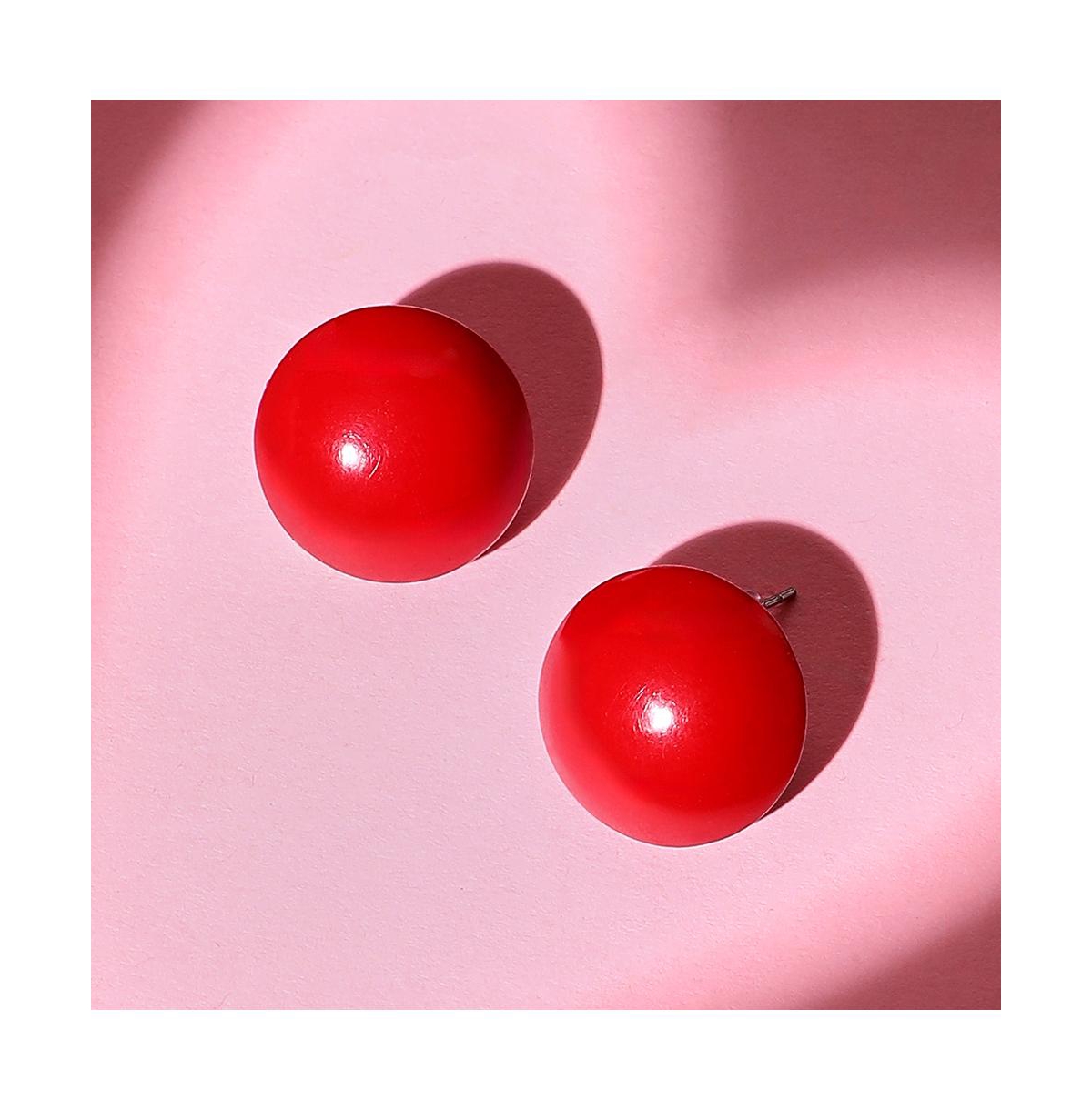 Women's The Semi-Orb Stud Earrings - Rose Red