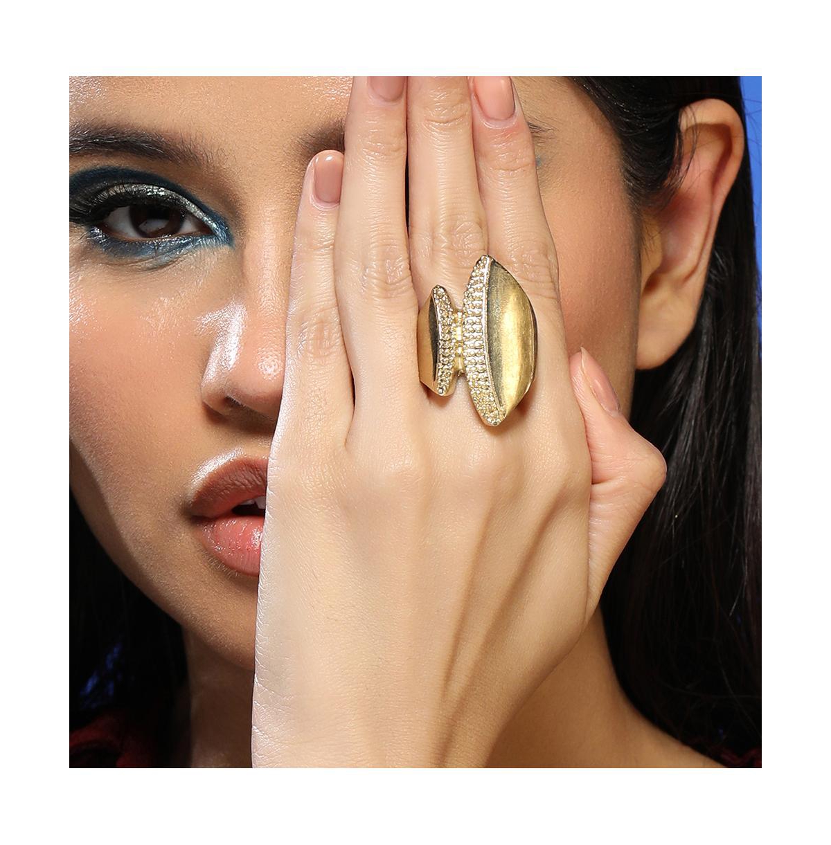 Women's The Overlap-Conchiglia Statement Ring - Antique Gold