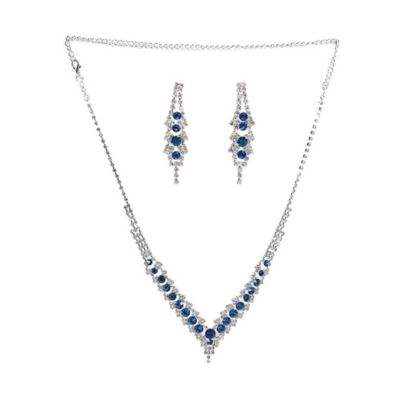 Women's Embellished Stone Necklace And Earrings ()