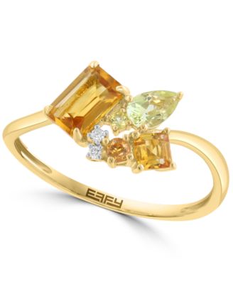 Diamond Accent & Multi Gemstones (7/8 ct. t.w.) Ring in 14k Yellow Gold