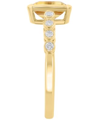 Diamond (1/6 ct. t.w.) & Madeira Citrine (1-1/10 ct. t.w.) Ring in 14k Yellow Gold