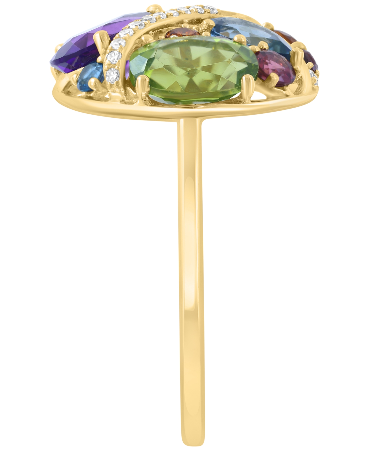 Effy Collection Diamond (1/20 ct. t.w.) & Multi Gemstones (3-1/3 ct. t.w.) Ring in 14k Yellow Gold