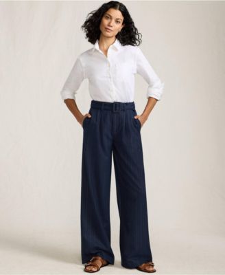Women's Brushed Flannel Mid Rise Wide Leg Trousers