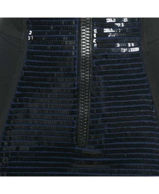 Women's Black Embellished Mini Bodycon Skirt