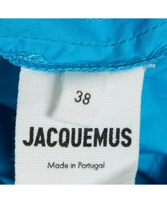 Women's Blue Cotton La Chemise Asymmetric Crop Top