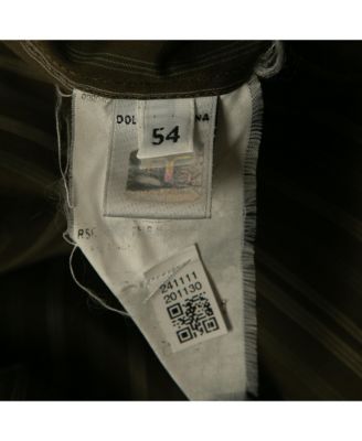 Men's Pre-Owned D&g Khaki Green Striped Cotton Slim Fit Shirt