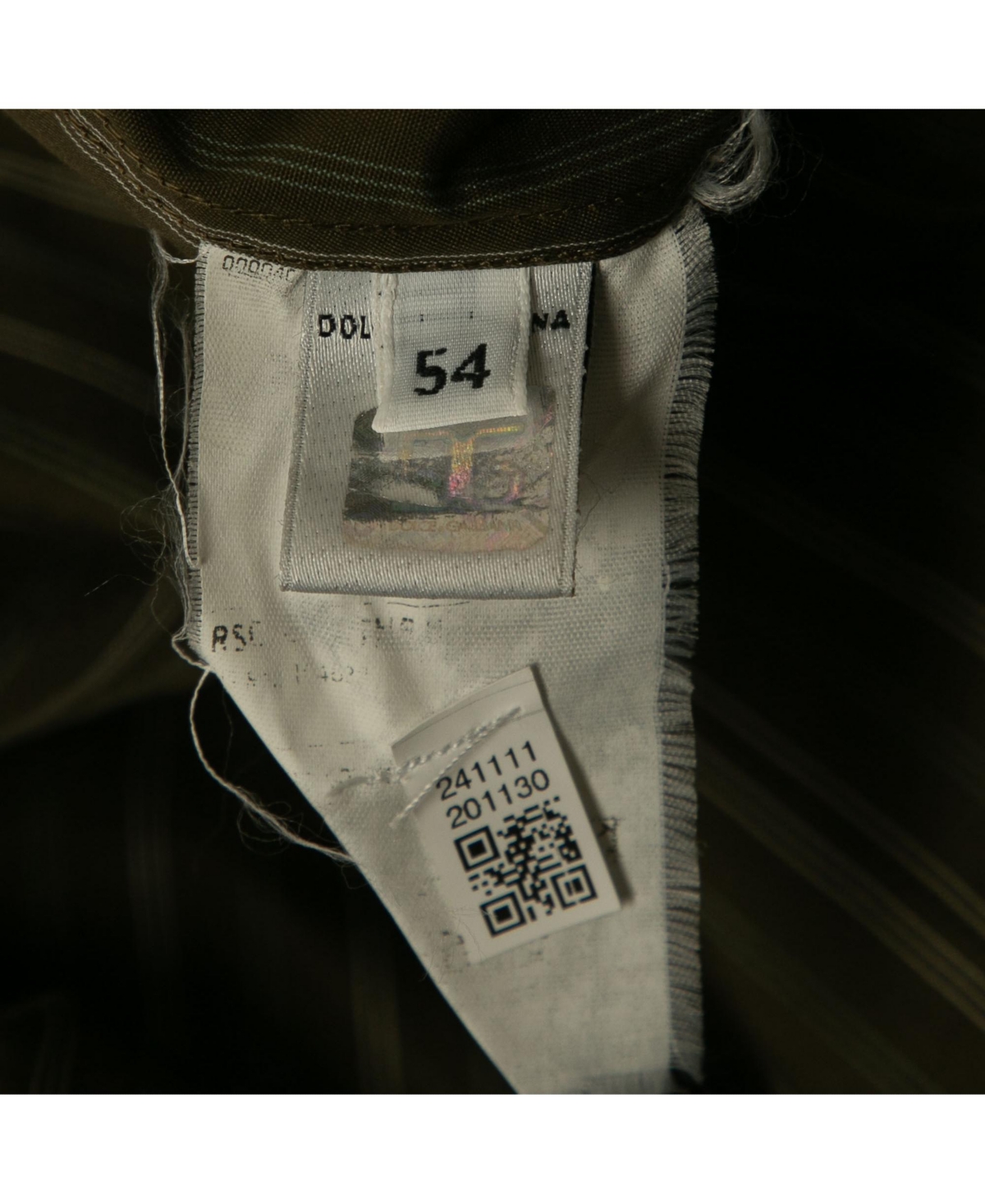 Pre-Owned Dolce & Gabbana Men's Pre-Owned D&g Khaki Green Striped Cotton Slim Fit Shirt