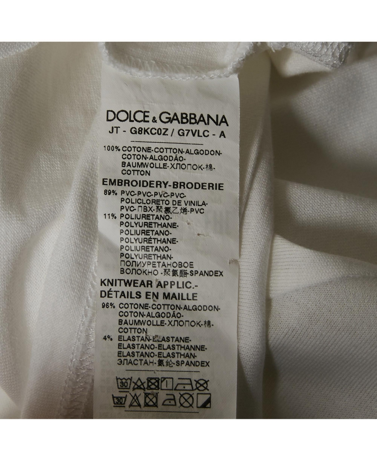 Pre-Owned Dolce & Gabbana Men's Logo Plaque Jersey Crew Neck T-Shirt