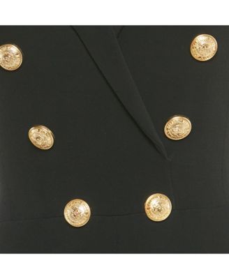 Women's Black Double Breasted Jersey Tailored Jumpsuit