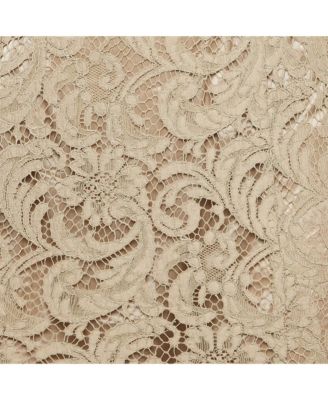 Women's Beige Lace Knee-Length Skirt