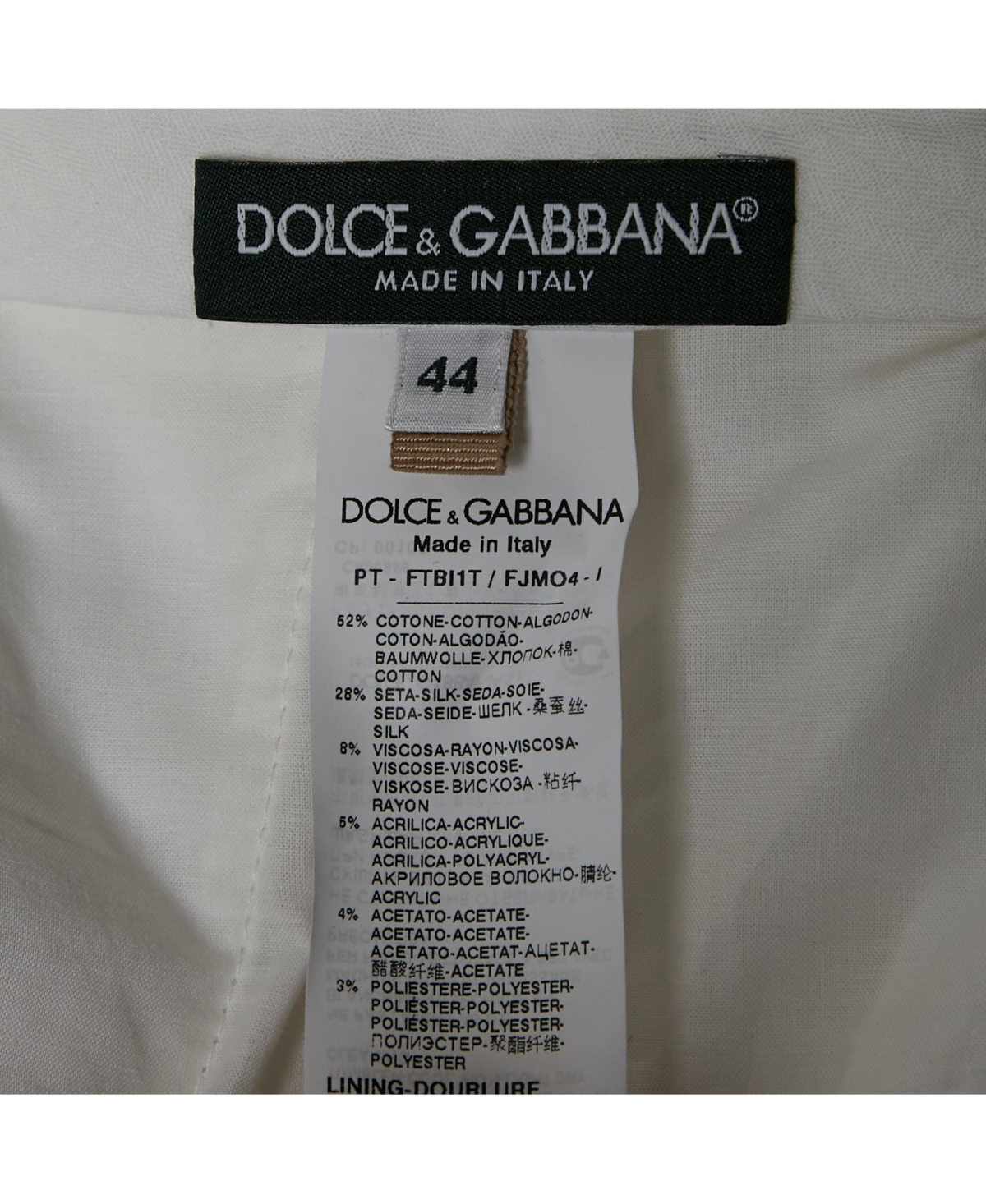 Pre-Owned Dolce & Gabbana Women's White Floral Jacquard Contrast Trimmed Trousers