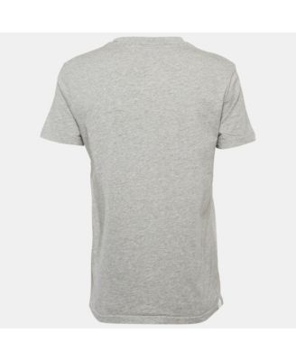 Women's Grey Cotton Skull Print Crew Neck T-Shirt