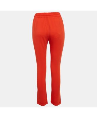 Women's Orange Crepe Drawstring Trousers