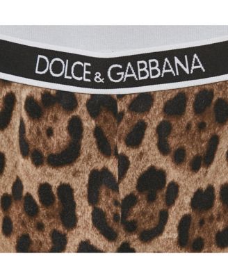 Women's Brown Leopard Print Cotton Knit Leggings