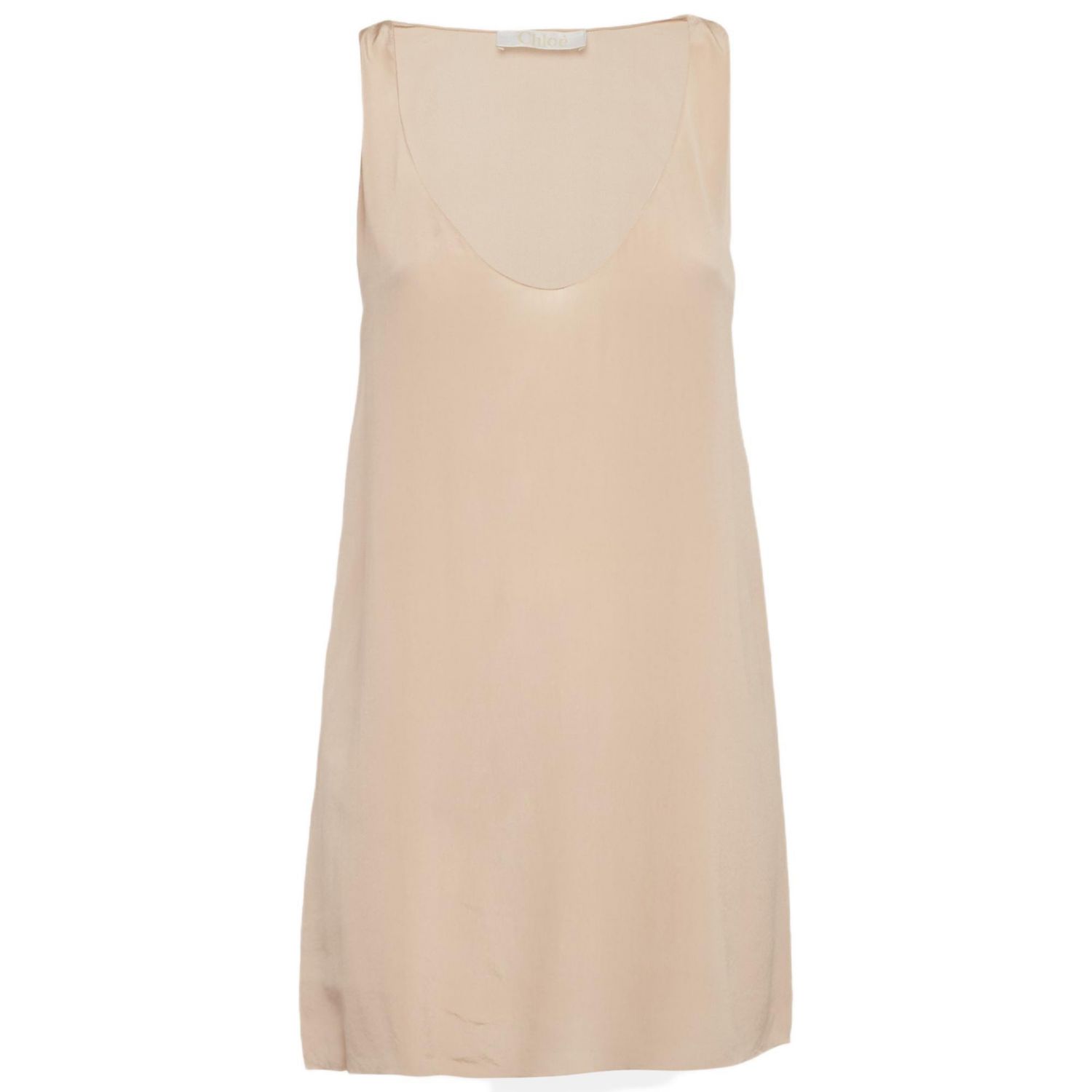 Women's Powdery Pink Silk Scoop Neck Tank Top