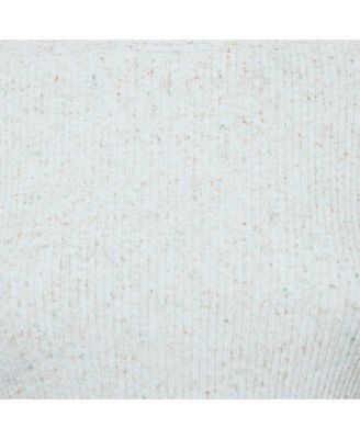 Women's Light Blue Rib Knit Turtle Neck Long Sleeve Sweater