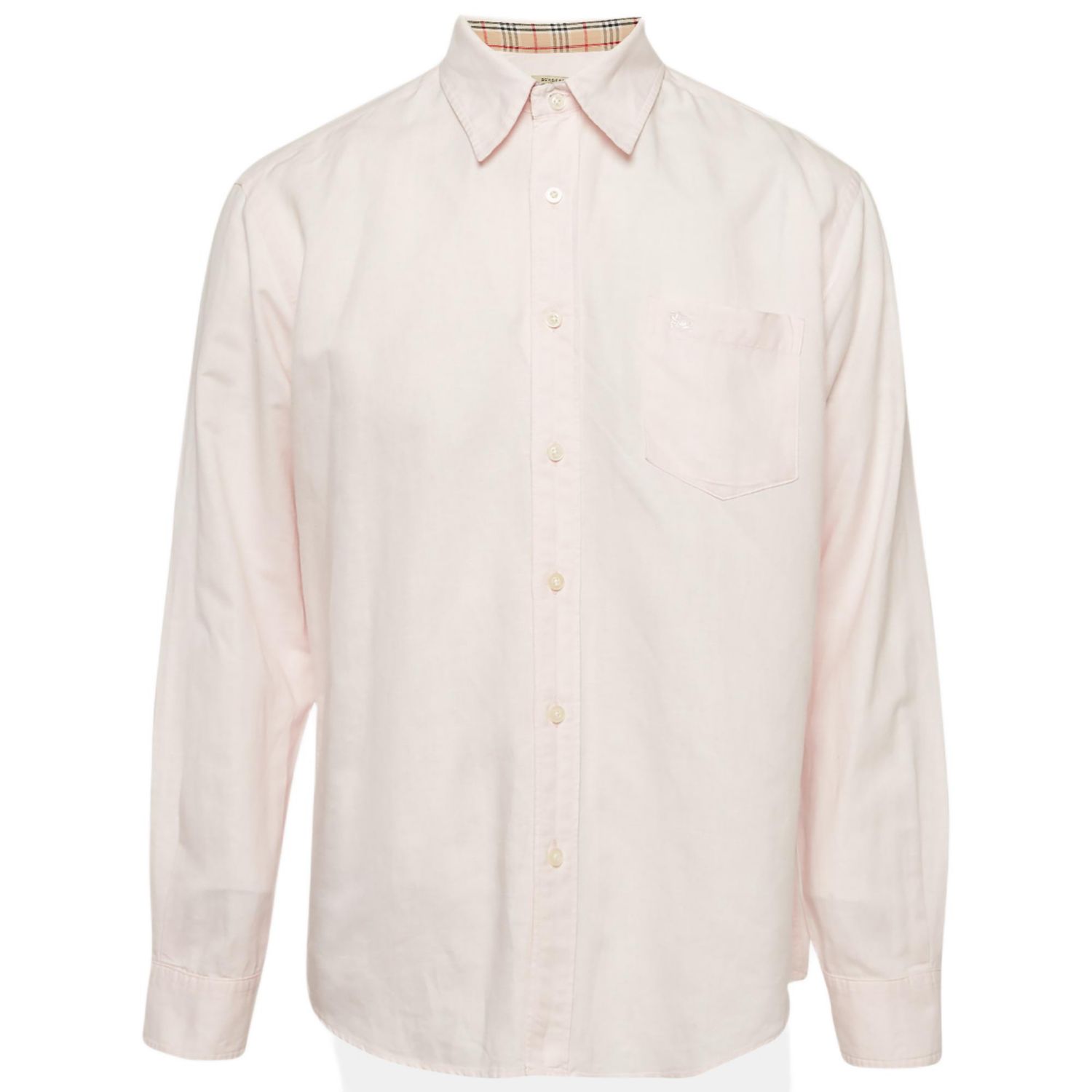 Men's Pink Linen Long Sleeve Shirt