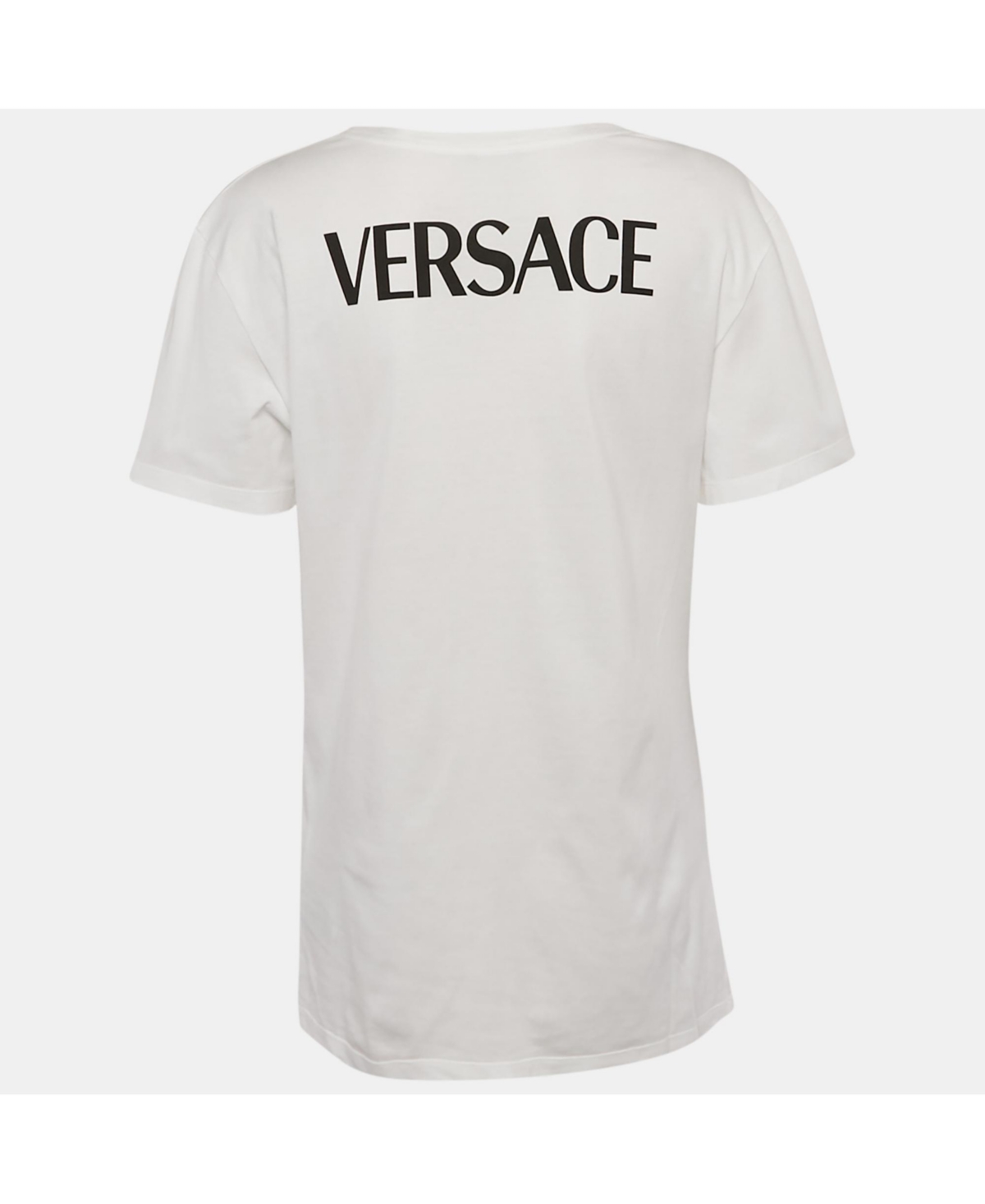 Pre-Owned Versace Women's White Cotton Tresor De La Mer Crew Neck T-Shirt