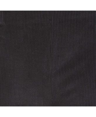 Women's Black Textured Corduroy Slim Fit Trousers