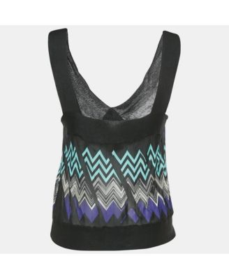 Women's Beige Striped Sequin Tank Top