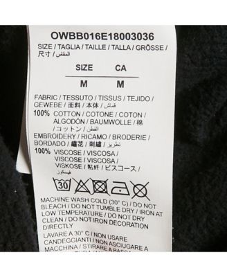 Women's White Logo Embroidered Cotton Hoodie