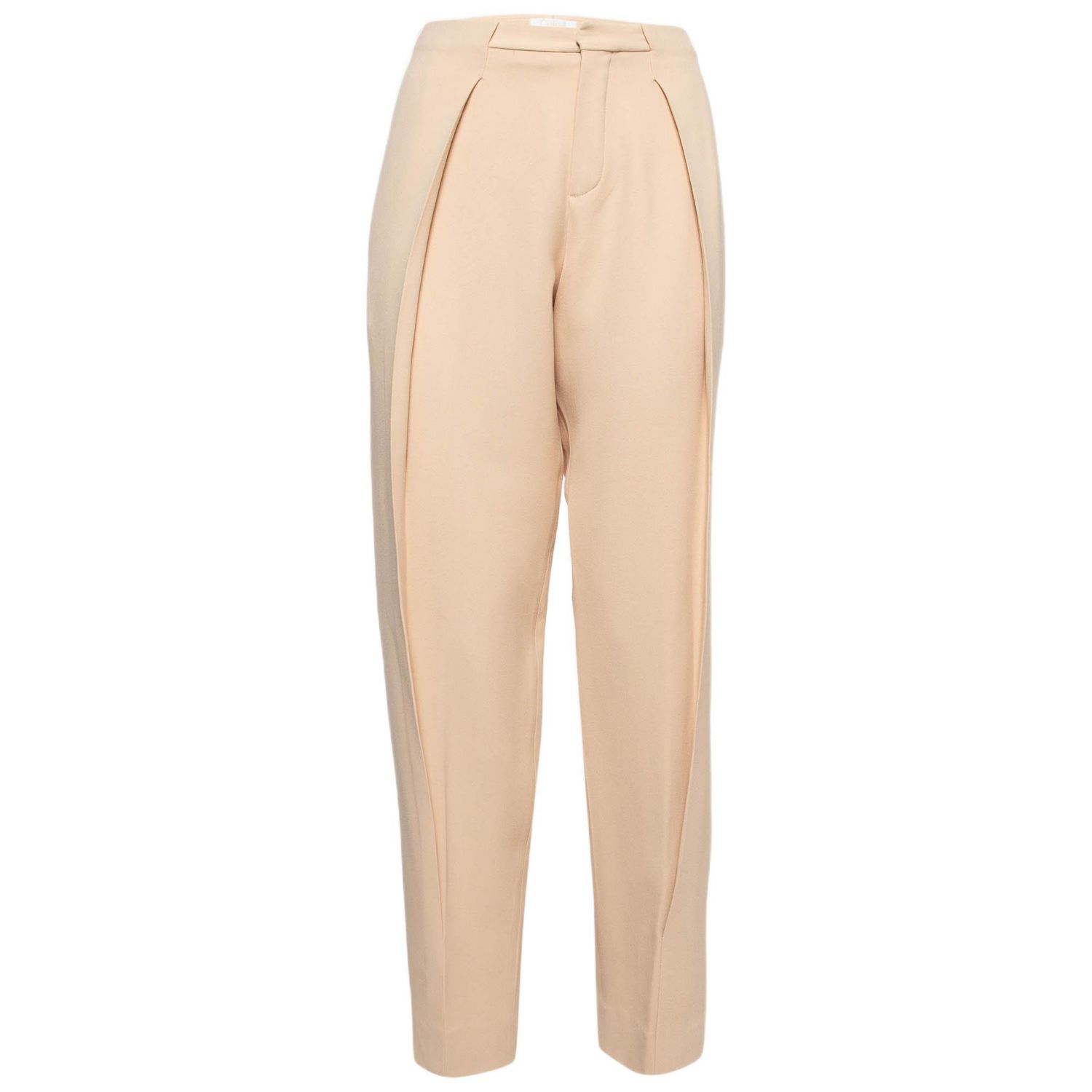 Women's Light Beige Crepe Trousers