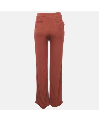 Women's Brown Crepe Wide Leg Trousers