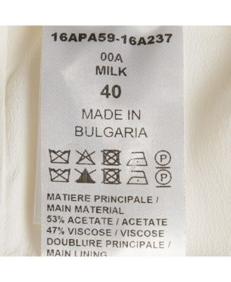 Women's Milk White Crepe Wide-Leg Pants