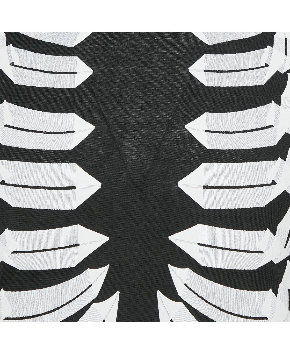 Pre-Owned Alexander Mcqueen Women's Black Ribcage Print Cotton T-Shirt