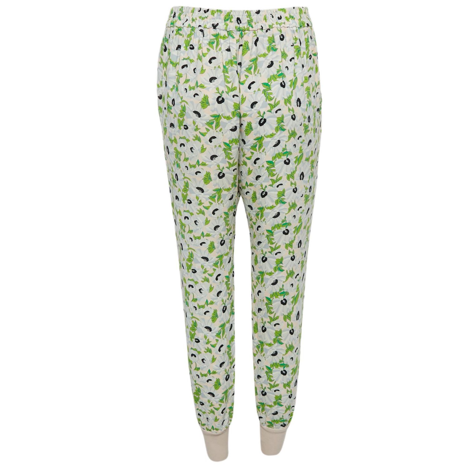 Women's Multicolor Floral Print Crepe Trousers