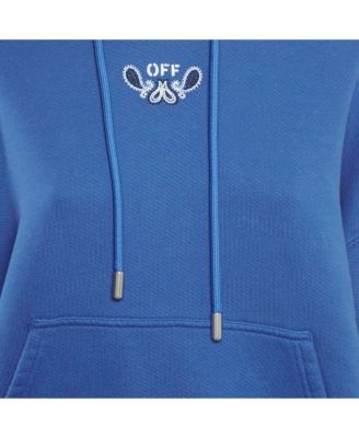 Women's Blue Bandana Art Cotton Hoodie