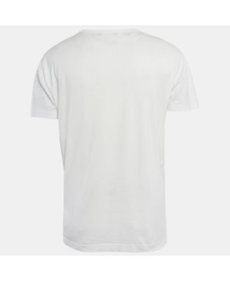 Men's White Cotton Logo Plaque T-Shirt
