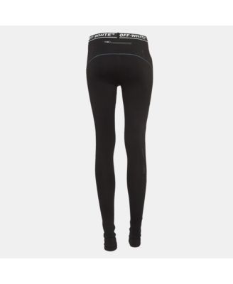 Women's Black Logo Intarsia Knit Active Wear Leggings