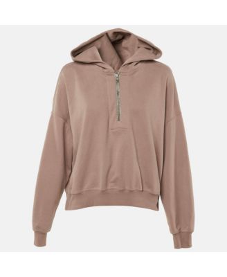 Women's Mauve Pink Cotton Monili Detail Hoodie
