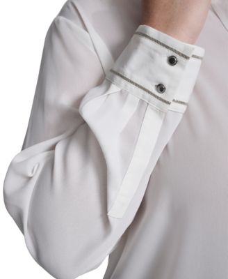 Plus Size Long-Sleeve Button-Down Top