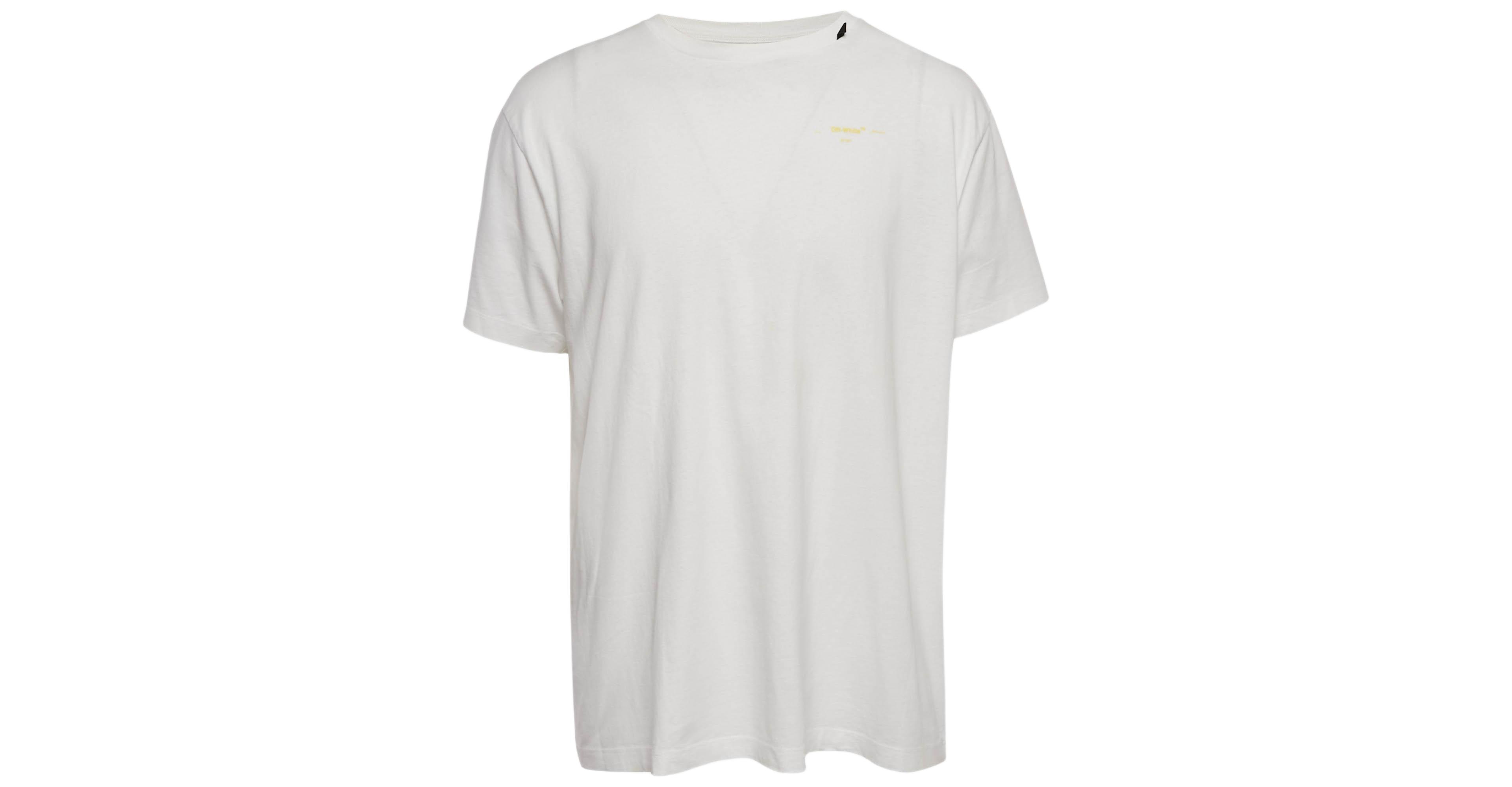 Pre-Owned Off-White Men's White Arrow Paint Jersey Oversized T-Shirt