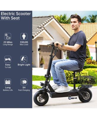 10-Inch Adult Foldable Electric Scooter with Dual Brakes & Auto Power-Off, 48V Motor for 20MPH & 25-Mile Range