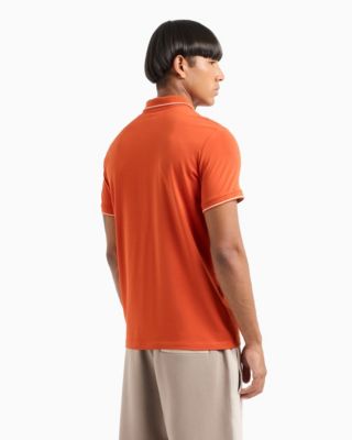 Men's Short Sleeve Logo Placket Polo Shirt