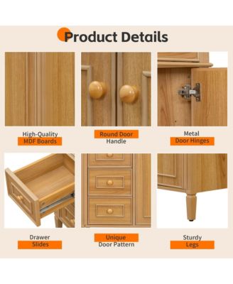 Bathroom Vanity with Sink Flip-Out Drawer 3 Drawers and Soft Close Doors