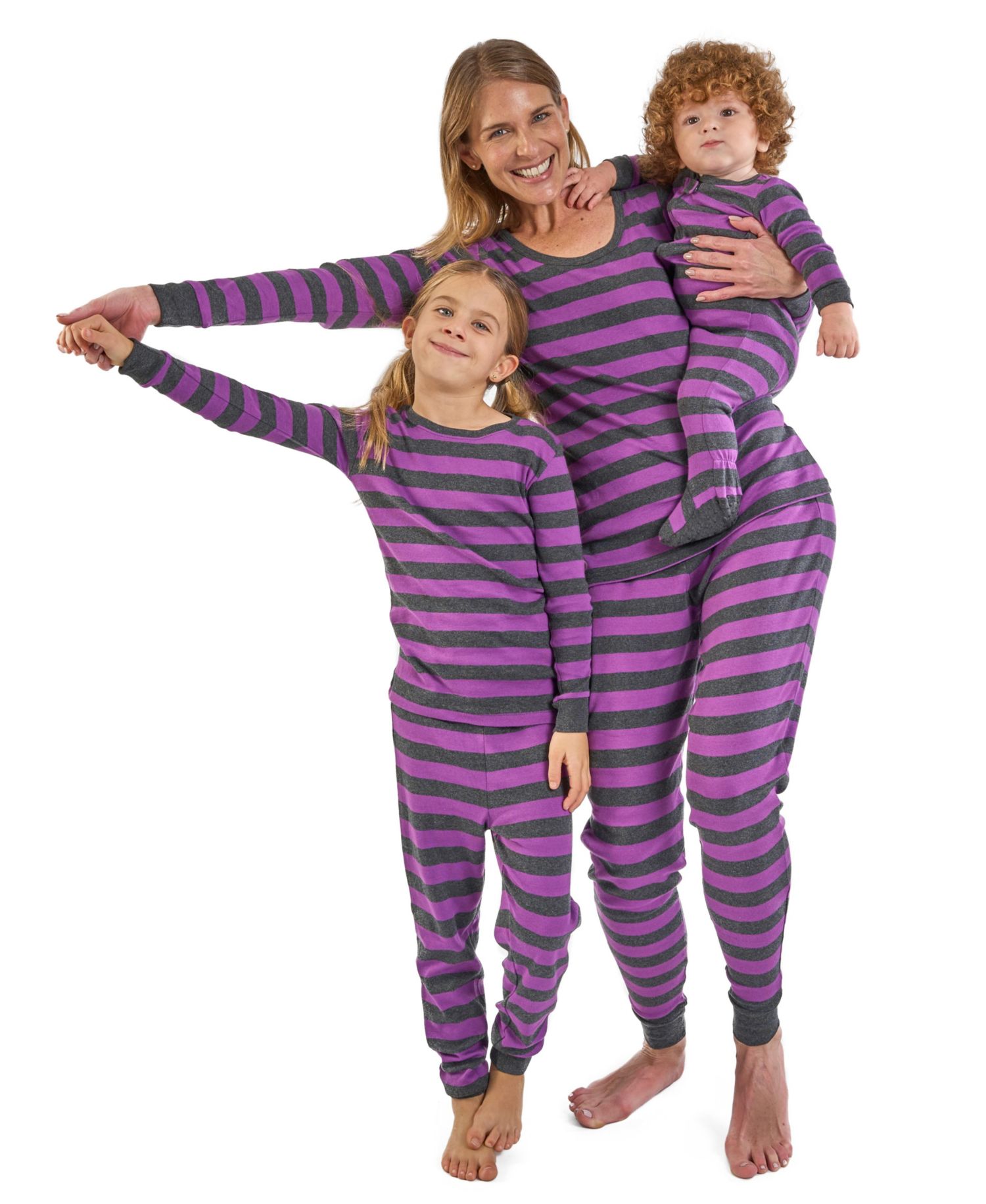 Kids Two Piece Cotton Striped Holiday Pajamas