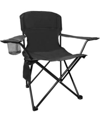 olding Camping Collapsible Chairs Heavy Duty Lawn Chair with Cooler Bag, Storage Pocket, Waterproof Bag Outdoor Arm Chair, Supports 225LBS