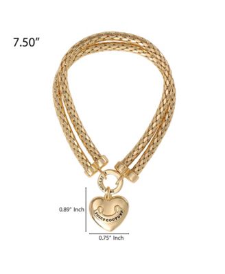 Layered Heart Bracelet - Gold Tone