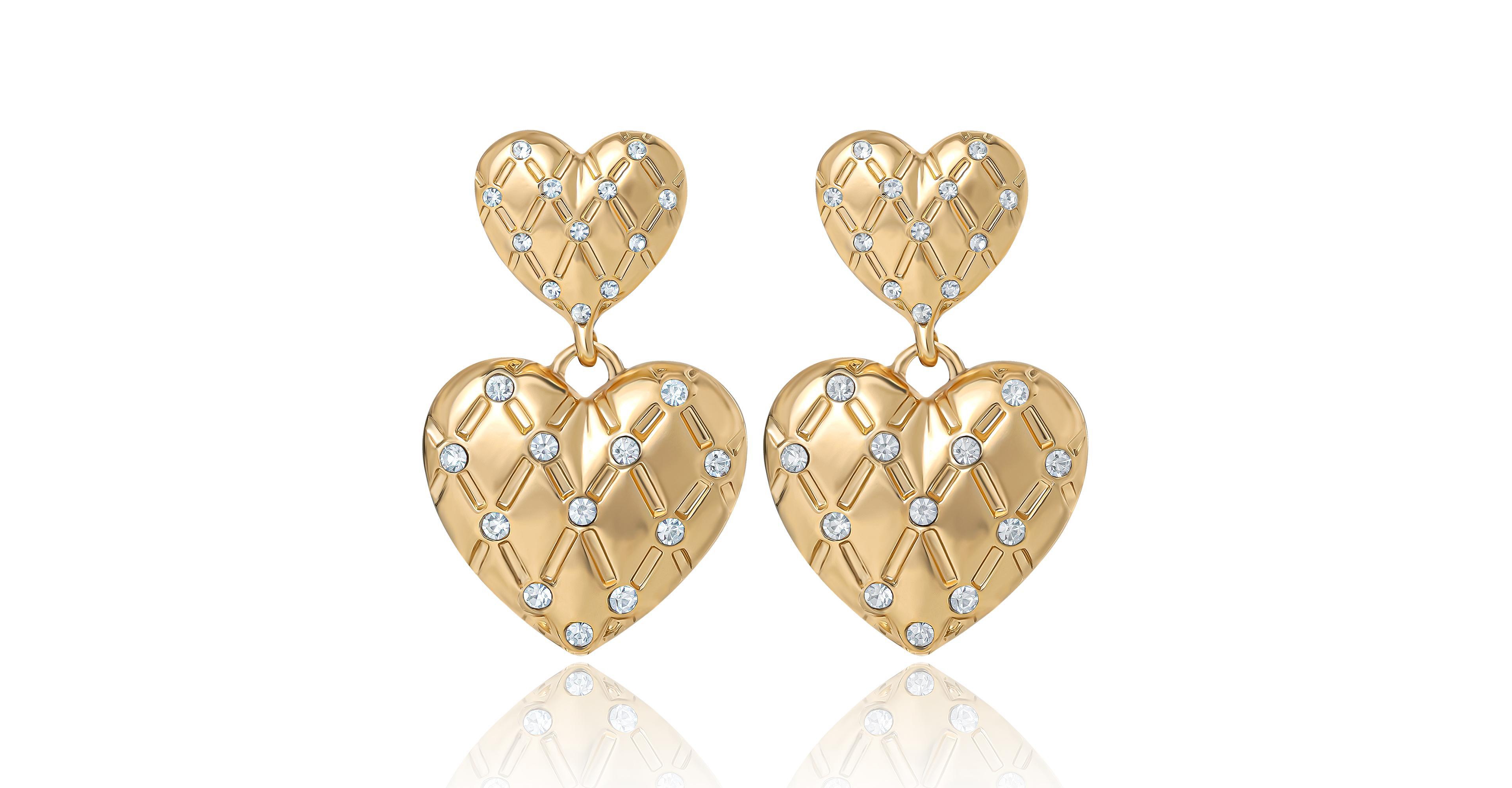 Juicy Couture Double Heart Drop Earrings
