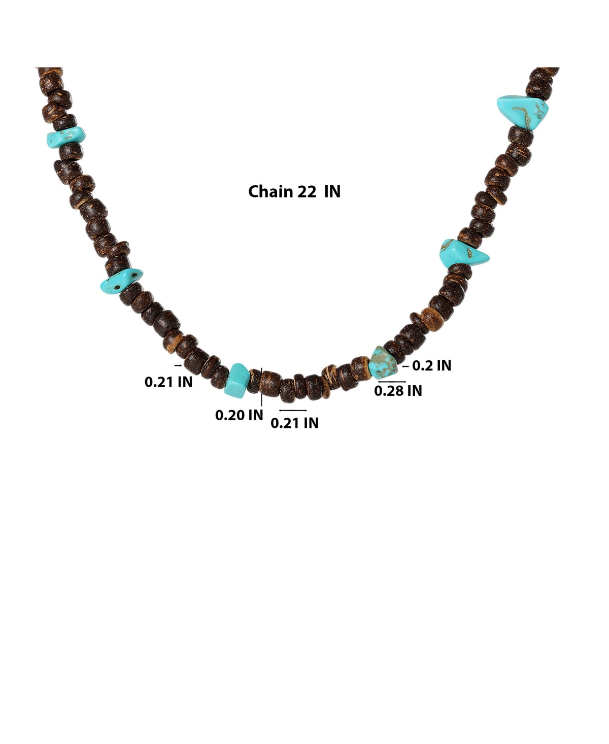 Lucky Brand Men s Wood & Turquoise Beaded 22'' Necklace, Heishi and Turquoise Beads