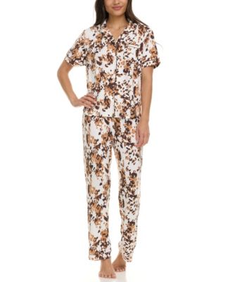 Flora by Flora Nikrooz Women's Gabriella Printed Notch Collar and