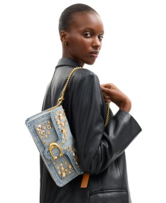 Tabby Medium Crystal Denim Shoulder Bag 26