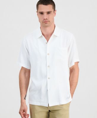 Men's Coastal La Mer Short-Sleeve Island Floral Jacquard Shirt